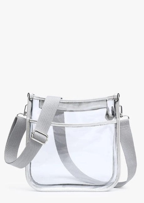 POSIE CLEAR CROSSBODY PURSE - SILVER