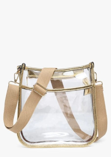 POISE CLEAR CROSSBODY PURSE - GOLD