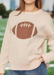 FRIDAY NIGHT LIGHTS CREAM FOOTBALL SWEATER