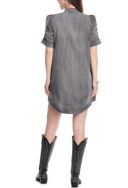 WESTERN GRACE GREY WASHED DENIM DRESS