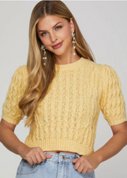 SUNNY SIDE UP CABLE KNIT SWEATER