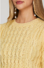 SUNNY SIDE UP CABLE KNIT SWEATER