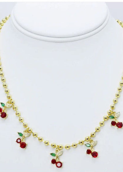 TREASURE JEWELS:  CHERRY GEMSTONE NECKLACE