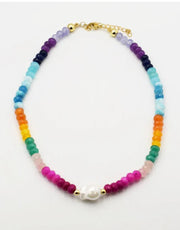 TREASURE JEWELS:  GEMSTONE NECKLACES - ASSORTED COLORS