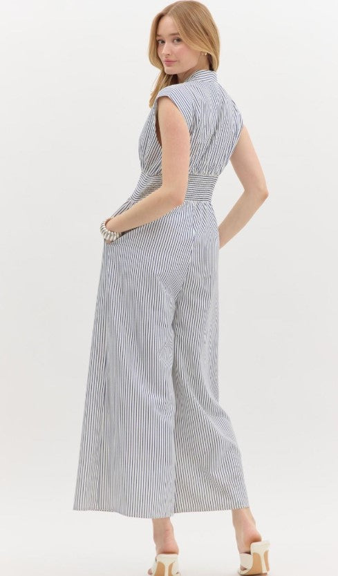 SUMMER JOURNEY PINSTRIPE ROMPER