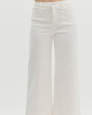 STYLE & GRACE PEARL EMBELLISHED WHITE JEANS