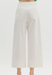 ENTRO WIDE LEG ANKLE OFF-WHITE DENIM JEANS