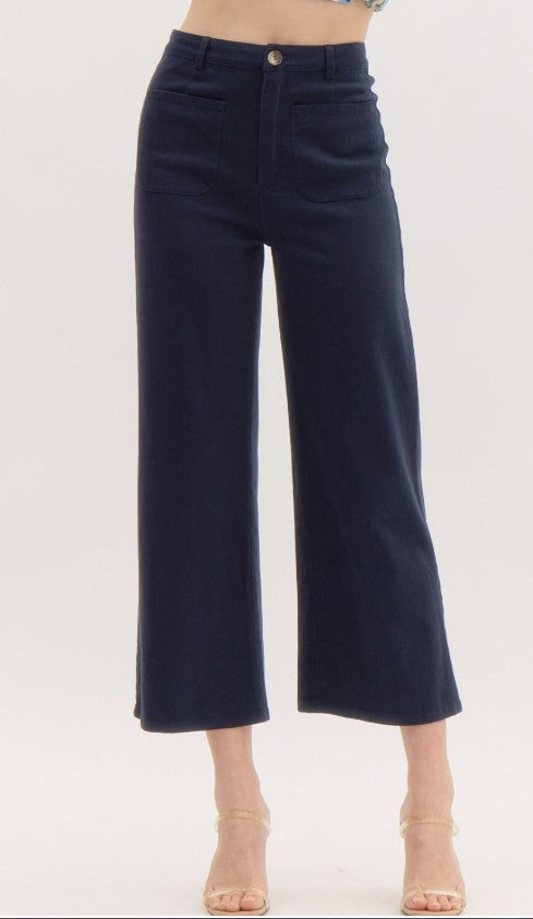 ENTRO FLAWLESS BEHAVIOR HIGH WAISTED WIDE LEG PANTS