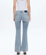 BAYEAS LOW RISE LIGHT WASH FLARE JEANS