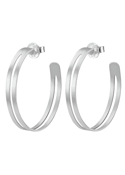 SHEILA FAJL:   ECLIPSE LARGE SILVER HOOPS