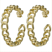 SHEILA FAJL:  LARGE CHAIN HOOPS - GOLD OR GUN METAL