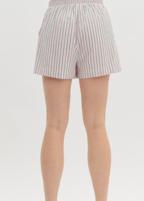 FLIGHT PLANS PINK STRIPE SHORTS