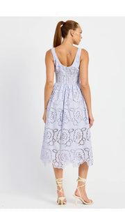 OH SO STUNNING LILAC LACE MIDI DRESS