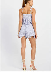 TAILORED POISE LILAC SCALLOP HEM SHORTS