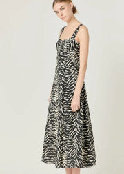 FLIRTY DESTINY BLACK AND IVORY ZEBRA PRINT MAXI
