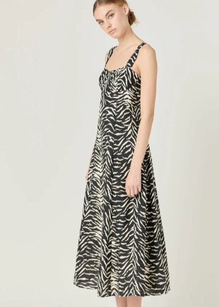 FLIRTY DESTINY BLACK AND IVORY ZEBRA PRINT MAXI