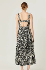 FLIRTY DESTINY BLACK AND IVORY ZEBRA PRINT MAXI
