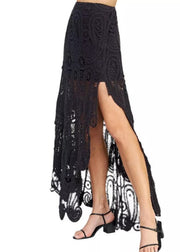 SERENE AESTHETIC BLACK CROCHET SKIRT SET