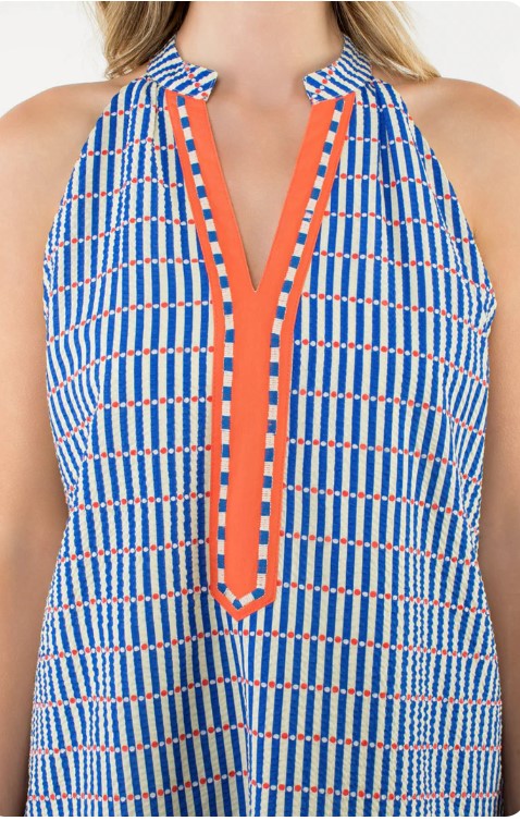SWEET MOMENTS BLUE STRIPED DRESS
