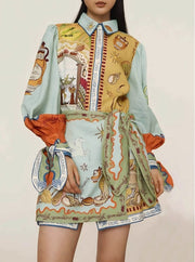 SEASHELLS BY THE SEASHORE PRINT WRAP DRESS