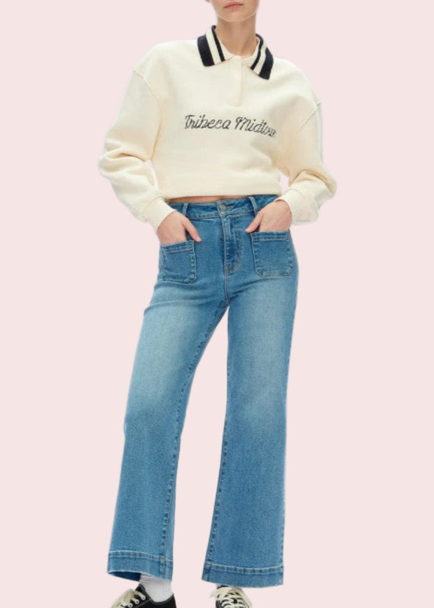 BAYEAS HIGH RISE WIDE LEG JEANS