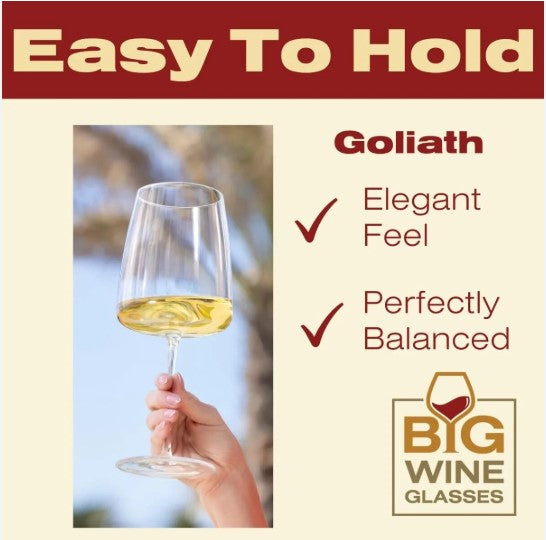 GOLIATH BIG WINE GLASSES - SET OF TWO