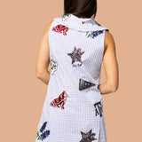 QUEEN OF SPARKLES:  TEXAS A&M GINGHAM SEQUIN PATCH DRESS