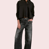 ELAN SWEATPANT JEANS IN GREY WASH