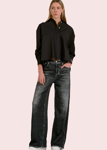 ELAN SWEATPANT JEANS IN GREY WASH