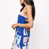 QUEEN OF SPARKLES COASTAL HOUSE SCENE KNIT TANK DRESS