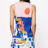 QUEEN OF SPARKLES COASTAL HOUSE SCENE KNIT TANK DRESS