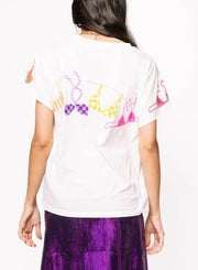QUEEN OF SPARKLES WHITE MULTI HANGING BIKINI TEE