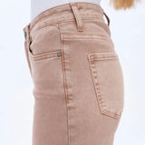 BAYEAS BELLA MID RISE STRAIGHT LEG JEANS - BEIGE
