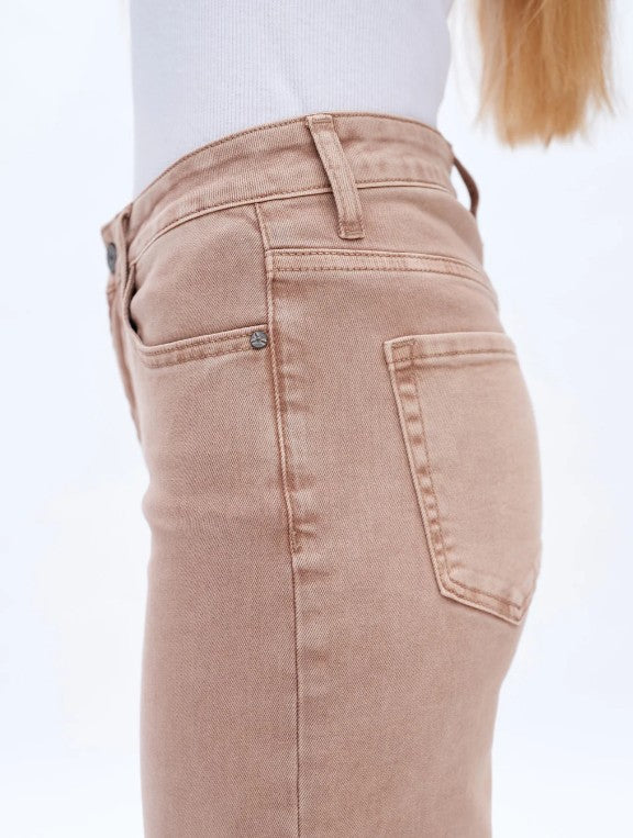 BAYEAS BELLA MID RISE STRAIGHT LEG JEANS - BEIGE