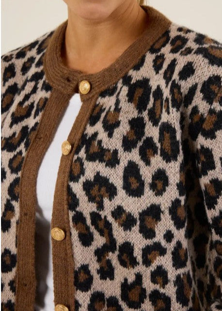 COZY MINDSET ANIMAL PRINT CARDIGAN