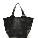 RETRO OVERSIZED SOFT VEGAN LEATHER TOTE - BLACK, CAMEL OR OLIVE