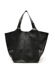RETRO OVERSIZED SOFT VEGAN LEATHER TOTE - BLACK, CAMEL OR OLIVE
