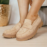 STUD MUFFIN FAUX SUEDE LOAFERS
