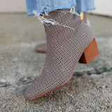SUCH A TEASE BOOTS IN HOUNDSTOOTH OR BLACK