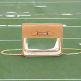 GO TEAM CLEAR CROSSBODY GAME DAY BAG - GOLD, BLACK OR TAN