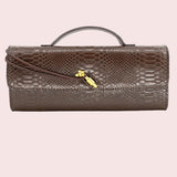 MICHELLE SNAKE EMBOSSED EVENING BAG