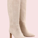 ADRIANA TALL SUEDE BOOTS - BLACK OR BEIGE