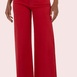 KUT MEG HIGH RISE WIDE LEG JEANS IN RED
