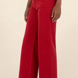 KUT MEG HIGH RISE WIDE LEG JEANS IN RED