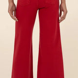 KUT MEG HIGH RISE WIDE LEG JEANS IN RED