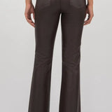 KUT ANA COATED HIGH RISE FLARE JEANS IN CHOCOLATE BROWN