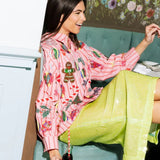 ONLINE EXCLUSIVE: QUEEN OF SPARKLES CHRISTMAS ICON BUTTON DOWN TOP