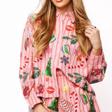 ONLINE EXCLUSIVE: QUEEN OF SPARKLES CHRISTMAS ICON BUTTON DOWN TOP