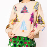 ONLINE EXCLUSIVE:  QUEEN OF SPARKLES PLAID CHRISTMAS TREE SWEATSHIRT