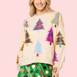 ONLINE EXCLUSIVE:  QUEEN OF SPARKLES PLAID CHRISTMAS TREE SWEATSHIRT